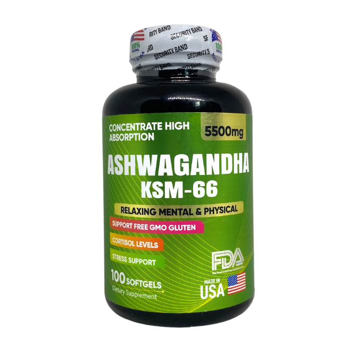 ASHWAGANDHA ORIGINAL KSM-66 5500mg x100 SOFTGELS
