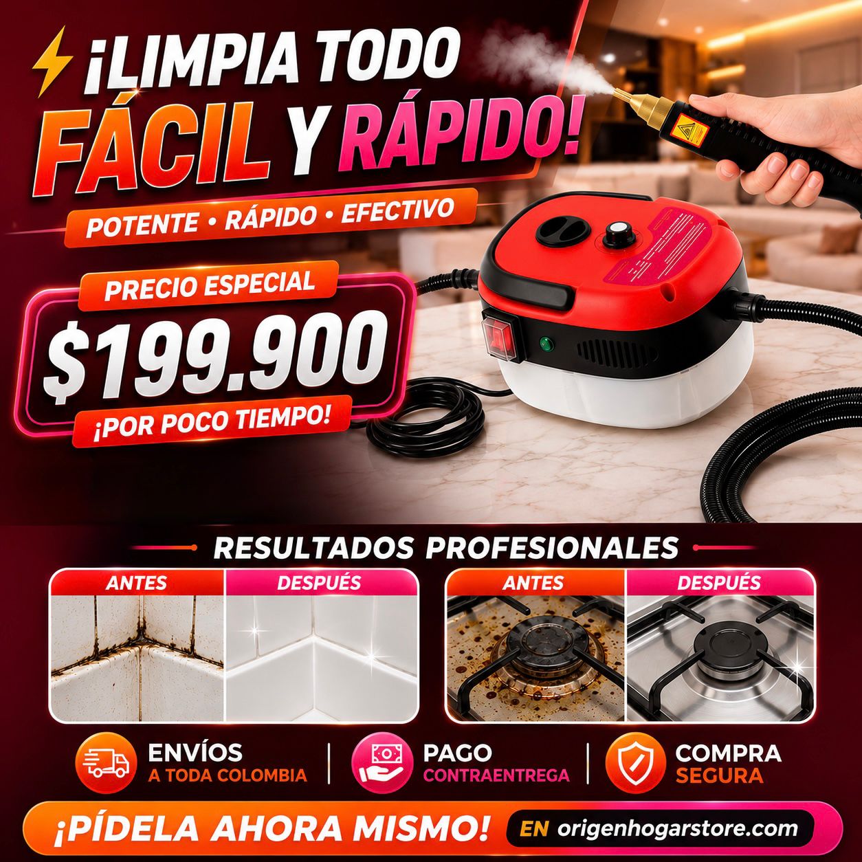 MAQUINA DE VAPOR PRESURIZADO MULTIFUNCIONAL